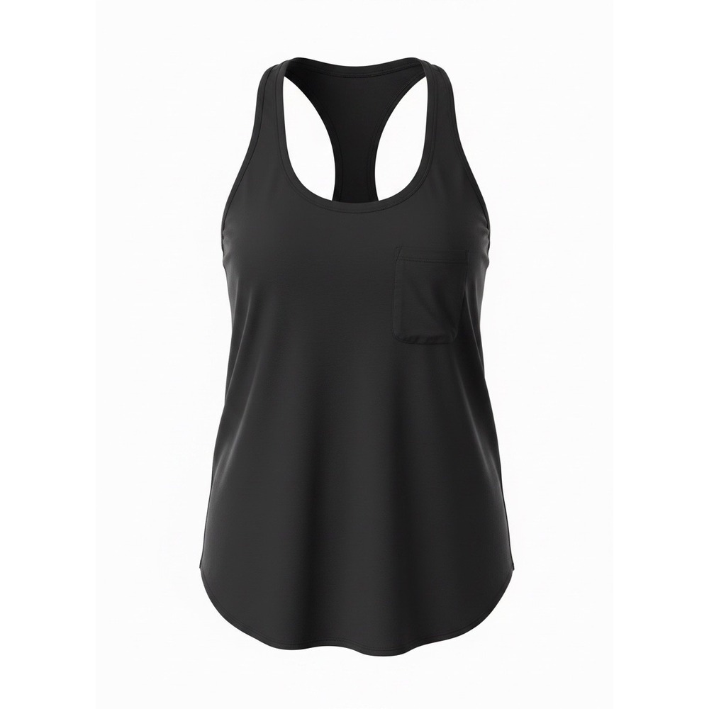 Lululemon Yogi Racerback Tank Top Black Pocket Yoga Gym Training Womens, Size 8